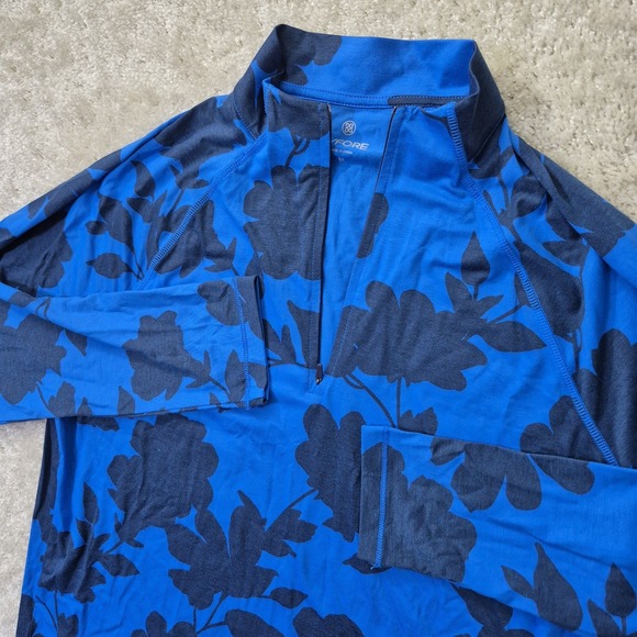 G/FORE Other - G/Fore Tonal Floral Luxe Top Mens Medium Blue 1/4 Zip Shirt Stretch Golf Outdoor